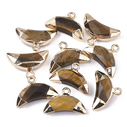 Electroplate Natural Tiger Eye Charms G-S344-48D-1