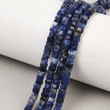 Природный содалит бисер нитей&nbsp;G-G345-C31-2x4mm-1