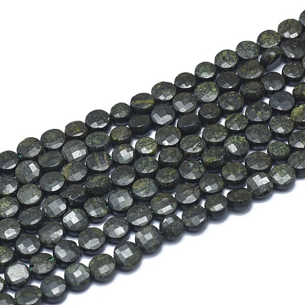 Fili di perline di pietra naturale verde sangue G-D0003-A79-1