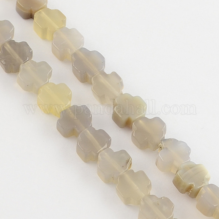 Gris naturel perles agate de pierre brins G-R182-06-1