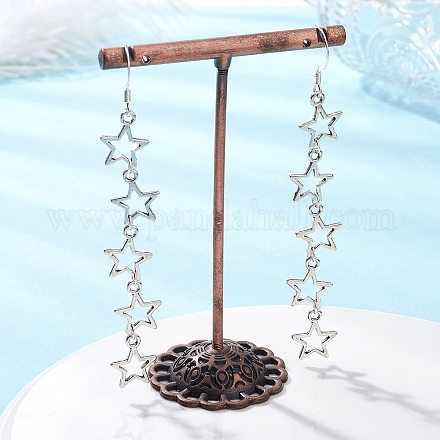 Звезда болтающиеся серьги сплава EJEW-TA00623-1