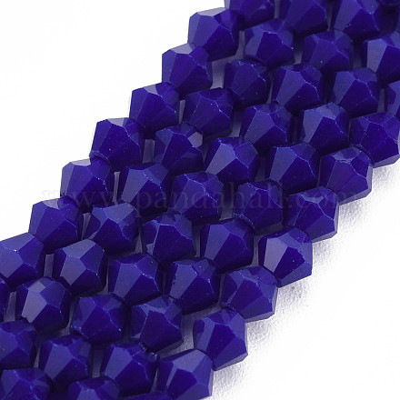 Opaque Solid Color Glass Beads Strands GLAA-Q080-4mm-B14-1