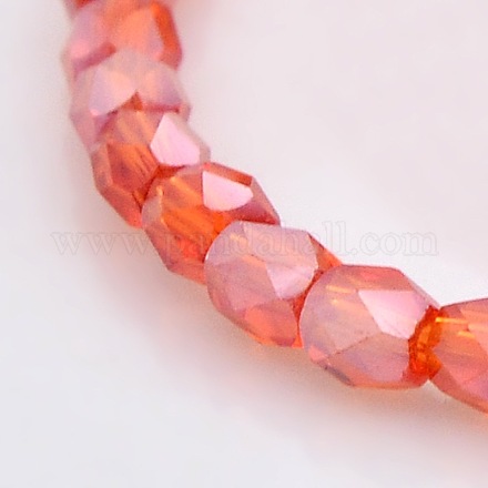 AB Color Plated Glass Faceted Drum Beads Strands GLAA-A032-4mm-AB01-1