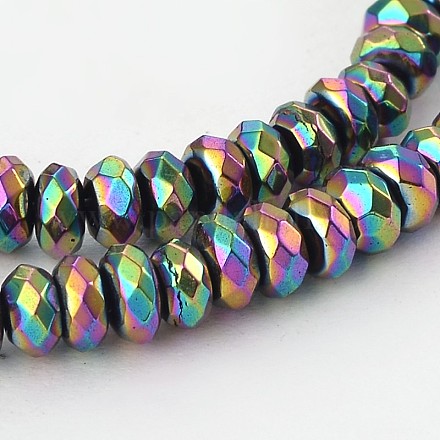 Electroplated Non-magnetic Synthetic Hematite Rondelle Bead Strands G-F234-01C-1