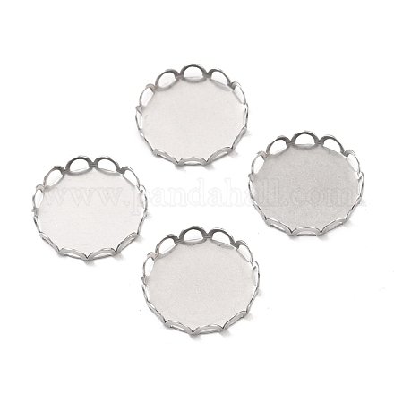 316 Surgical Stainless Steel Cabochon Tray Settings STAS-I187-01C-P-1