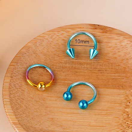 Кольца для носа в форме круглой/подковообразной штанги из нержавеющей стали 316L WG0A548-04-1