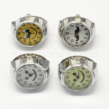 Relojes de cuarzo anillo elástico de hierro RJEW-R119-11-1