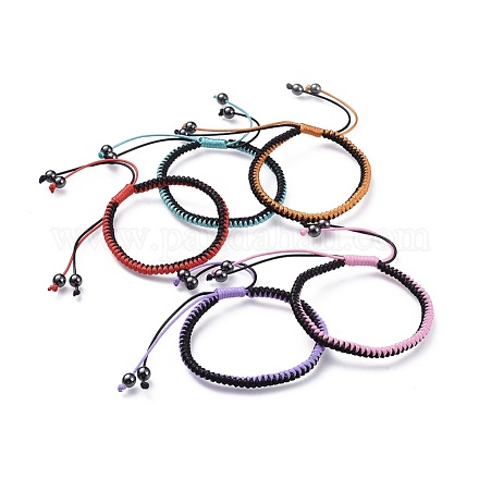 Bracelets réglables en cordon de polyester ciré BJEW-JB04600-1