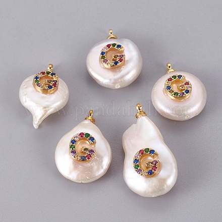 Natural Cultured Freshwater Pearl Pendants PEAR-F008-32G-G-1