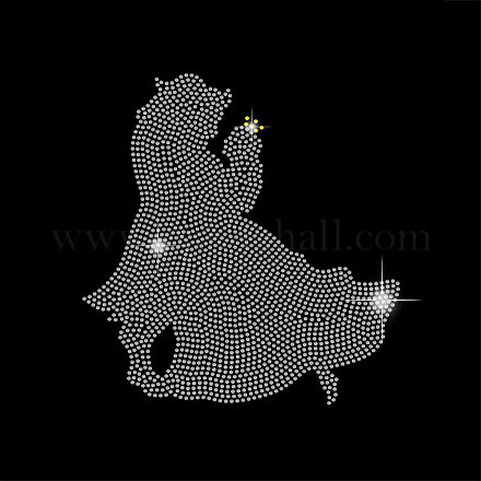 SUPERDANT Princess Iron On Crystal Clear Rhinestone Transfer Applique Patch Heat Transfer Decal Bling Rhinestone Decals for T-Shirt Clothing Pants Bags Valentine's Day Decorations DIY-WH0303-229-1