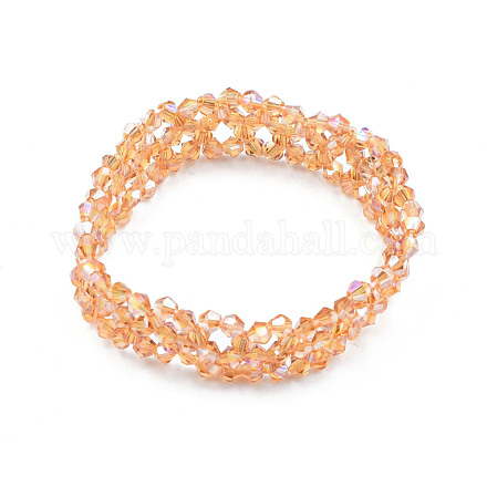 Bracelet extensible en perles de verre bling BJEW-N018-03-01-1