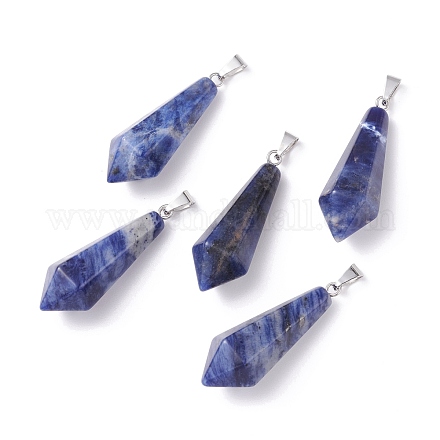 Natural Sodalite Pointed Pendants G-I314-02P-05-1