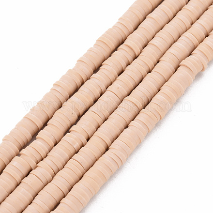 Handmade Polymer Clay Bead Strands X-CLAY-T002-4mm-66-1