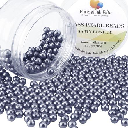 Pearlized Glasperlen runde Perlen HY-PH0001-6mm-077-1