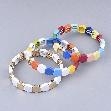 Tile Elastic Bracelets BJEW-Q697-03A-1
