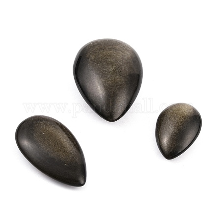 Natural Golden Sheen Obsidian Beads G-B002-03-1