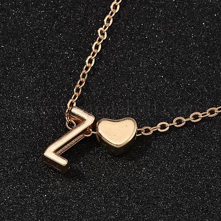 Ожерелья из сплава с подвеской в виде сердца и буквы для женщин NJEW-FS0001-09Z-1