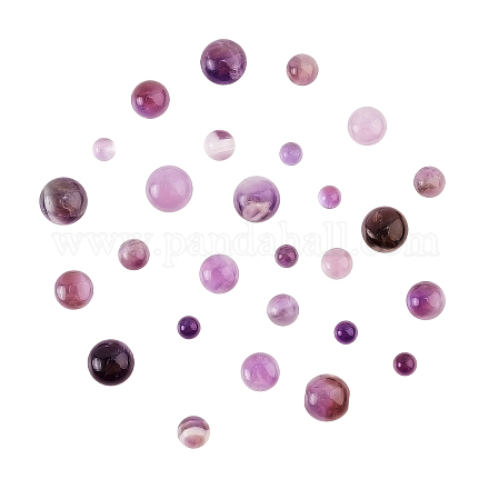 SUPERFINDINGS 40PCS 4 Sizes Natural Amethyst Cabochons Half Round Stone Cabochons for Earring Necklace Jewelry Making G-FH0001-01-1