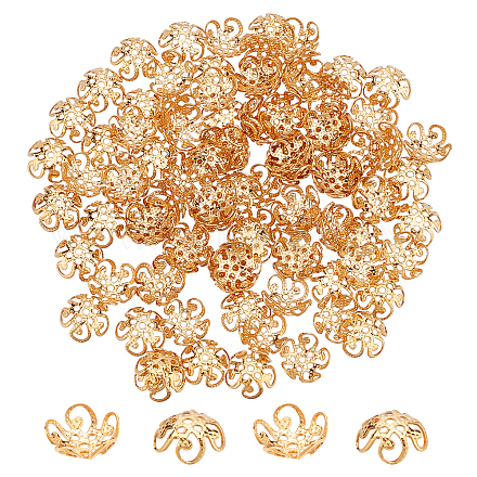 Unicraftalev 100pcs 304 ausgefallene Perlenkappen aus Edelstahl STAS-UN0035-12-1