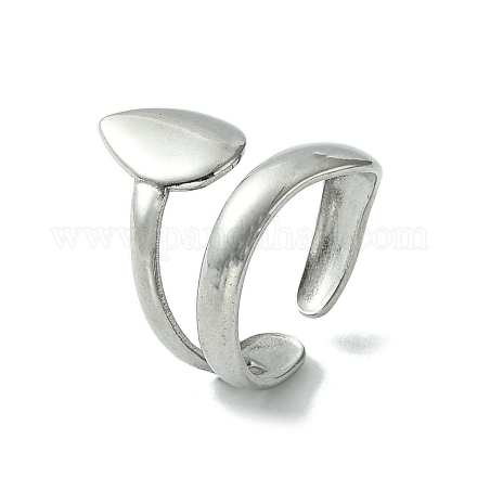 304 anello a polsino aperto in acciaio inossidabile RJEW-L110-025P-1