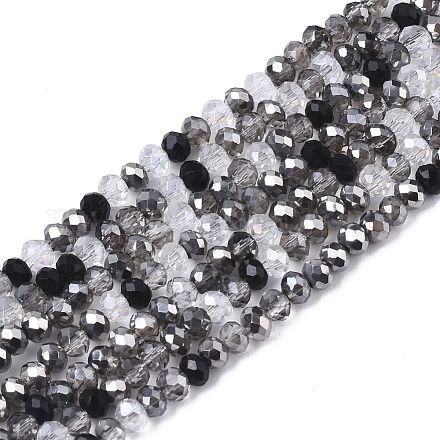 Chapelets de perles en verre électroplaqué X-EGLA-S192-001A-A01-1