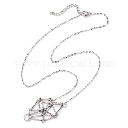 Изготовление ожерелья-мешка в технике макраме из нержавеющей стали 201 NJEW-JN04717-1