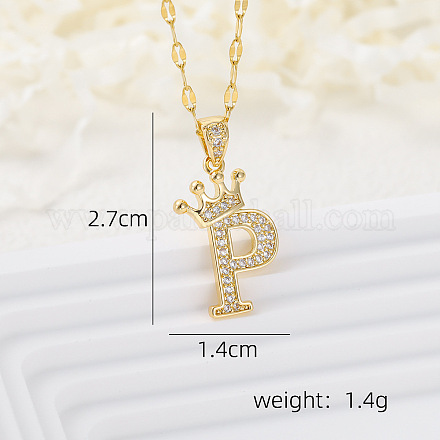 Латунные микропаве прозрачные кубические цирконии корона инициал кулон ожерелья FS-WGD727C-16-1