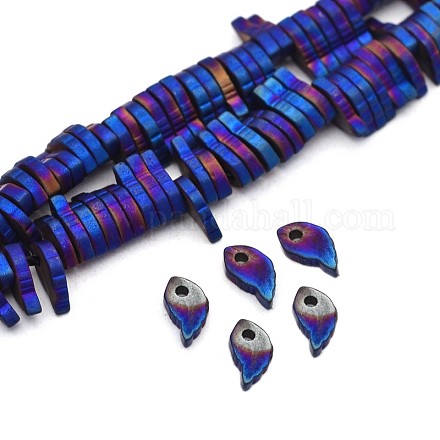 Frosted Electroplate Non-magnetic Synthetic Hematite Bead Strands X-G-J321-09-1