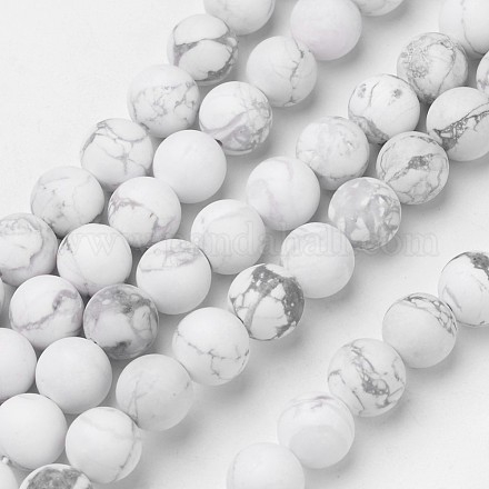 Natürliche Howlith Perlen Stränge G-D809-16-10mm-1