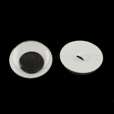 En blanco y negro de plástico meneo ojos saltones botones de artesanía de scrapbooking diy accesorios de juguete KY-S002A-10mm-1