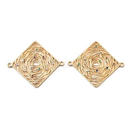 Латунные микро-паве цветные кубические цирконии полые соединительные подвески KK-K351-58A-G-1