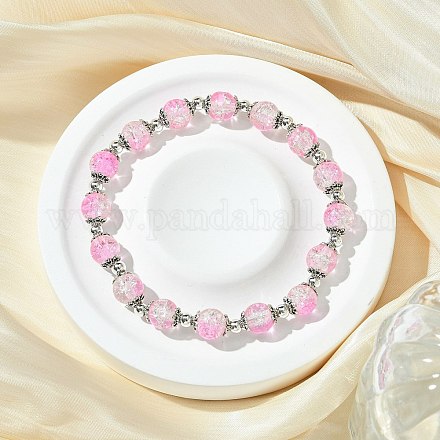 Круглые стеклянные бусины с трещинами BJEW-JB11456-02-1