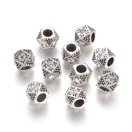 Antique Silver Plated Alloy European Beads MPDL-L029-Z03-AS-1