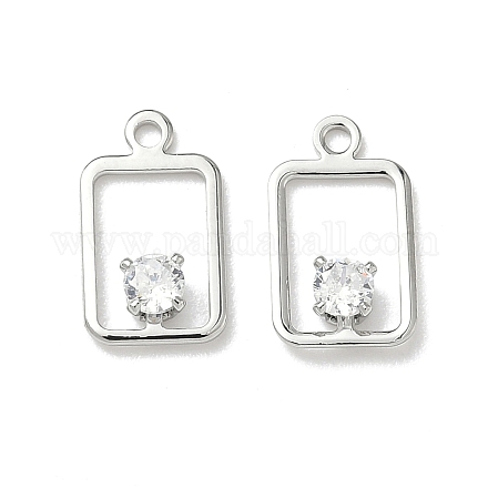 Прямоугольные подвески из латуни с микропаве из кубических цирконий KK-Z136-04P-1