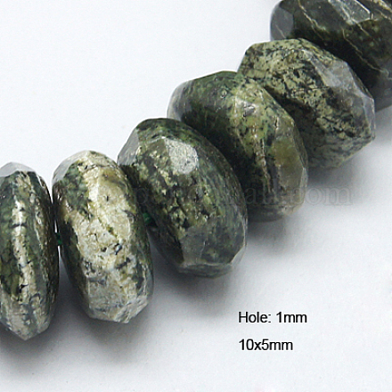 Brins de perles de jaspe en argent naturel G-G255-10x5mm-19-1