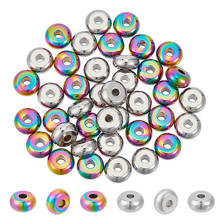 Unicraftale 40 pièces 2 styles 201 et 304 ensembles de perles en acier inoxydable STAS-UN0051-97-1