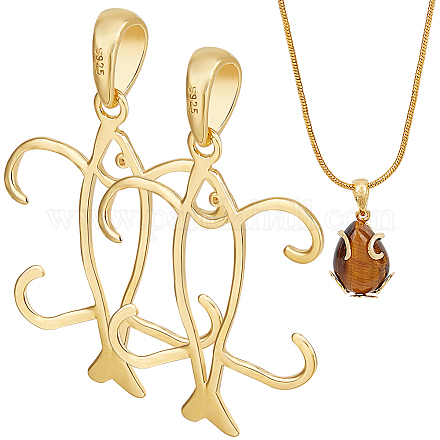 2 шт. подвеска из стерлингового серебра с 925 зубцами в форме кабошона в виде рыбы STER-BC0002-60G-1