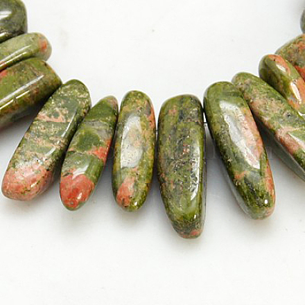 Natural Unakite Beads Strands G-D287-2-1