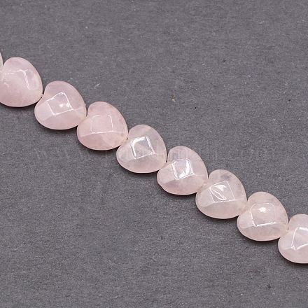 Natural Rose Quartz Beads Strands HEAR-PW0002-084-10-1