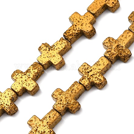 Гальванические бусины из натуральной лавы G-A256-A01-01B-1