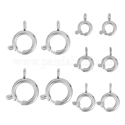 Unicraftale 304 Stainless Steel Smooth Surface Spring Ring Clasps STAS-UN0009-44P-1