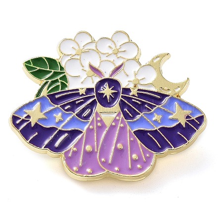Insect with Flower Enamel Pins JEWB-E033-01G-01-1