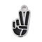 304 Stainless Steel Charms, with Enamel, Yeah Gesture Charm, Stainless Steel Color, 10x5x1mm, Hole: 1.2mm