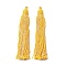 Cotton Tassel Pendants, with Polyester, Gold, 128~130x11~12mm, Hole: 2x3.5mm