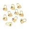 Brass with Colorful Cubic Zirconia Pendants, Lock, Cadmium Free & Lead Free, Long-Lasting Plated, Rack Plating, Real 18K Gold Plated, 16.5x11.5x5.5mm, Hole: 7x5mm