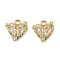 Brass Micro Pave Cubic Zirconia Charms, Cadmium Free & Nickel Free & Lead Free, Heart, Real 14K Gold Plated, 10.5x10x3.5mm, Hole: 1.4mm