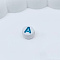 Opaque Acrylic Beads, Flat Round, White, Letter A, 7x4mm