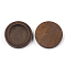 Wood Cabochon Settings, Flat Round, Saddle Brown, Tray: 20~20.5mm, 28x5mm