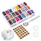 Sealing Wax Particles, for Retro Seal Stamp, with Candle, Stainless Steel Spoon, Marble Pattern Porcelain Cup Coasters and Double Sided Adhesive Paper, Mixed Color, 9mm