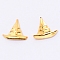 Alloy Cabochons, Epoxy Resin Supplies Filling Accessories, for Resin Jewelry Making, Cadmium Free & Lead Free, Sailboat, Golden, 7x8x1mm